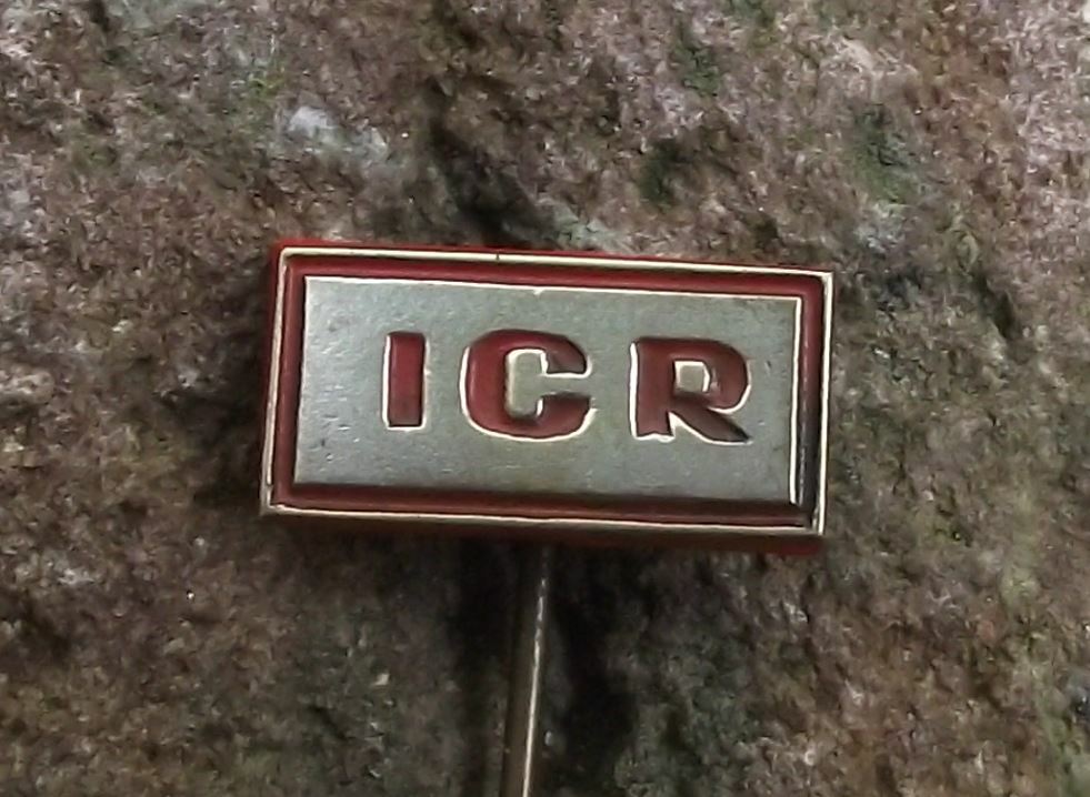 Vintage ICR Initials Logo Company Pin Badge - Badgecrazy