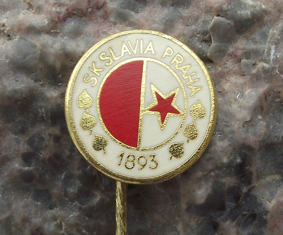 Antique SK Slavia Prague Praha Football Soccer Club Czechoslovakia Fan Pin Badge - Badgecrazy