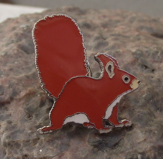 Bushy Tailed Red Squirrel Woodland Tree Animal Wildlife Brooch Pin Badge - Badgecrazy