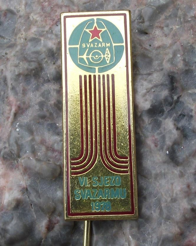 1978 Svazarm Czech Army Reserves VI 6th Military Conference Meeting Pin Badge - Badgecrazy