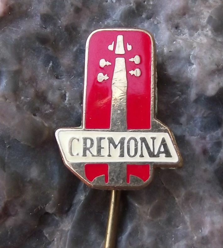 Antique Cremona Violins Musical Instruments Violin Advertising Pin Badge - Badgecrazy