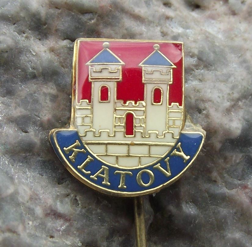 Antique Klatovy Klattau Czech Castle Coat of Arms Heraldic Crest Pin Badge - Badgecrazy