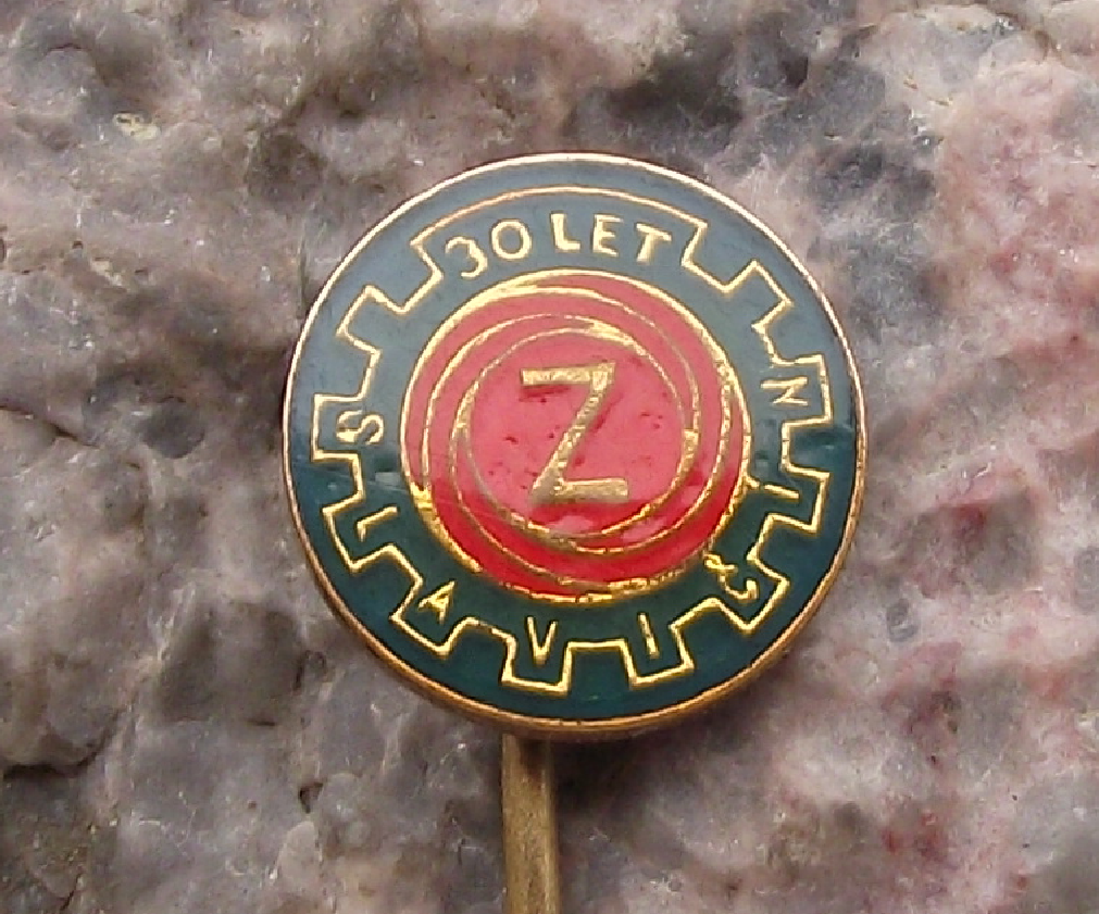 Vintage CZ weapons Slavicin Factory Czechoslovakia 30th Anniversary Pin Badge - Badgecrazy
