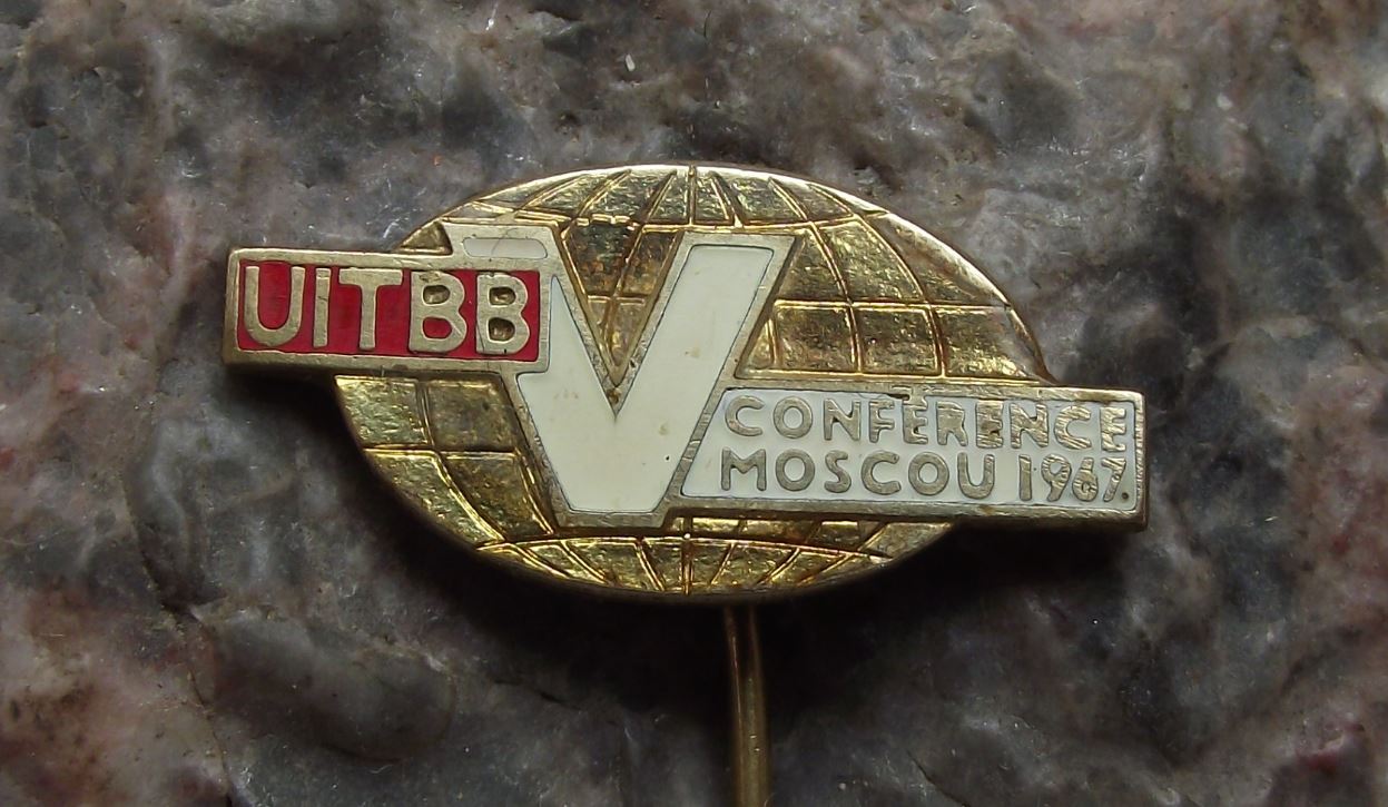 1967 Conference Moscow Wood & Building UITBB Trade Union Workers Pin Badge - Badgecrazy