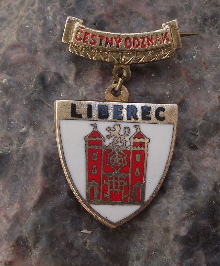 Antique Liberec Reichenberg City Heraldic Crest Tourist Lucky Medal Pin Badge - Badgecrazy