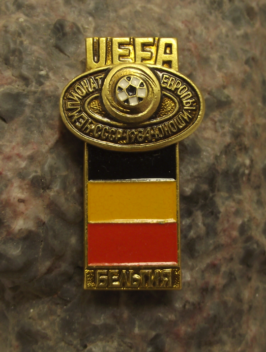 1984 UEFA European Football Championships Belgium Team Soccer Pin Badge - Badgecrazy