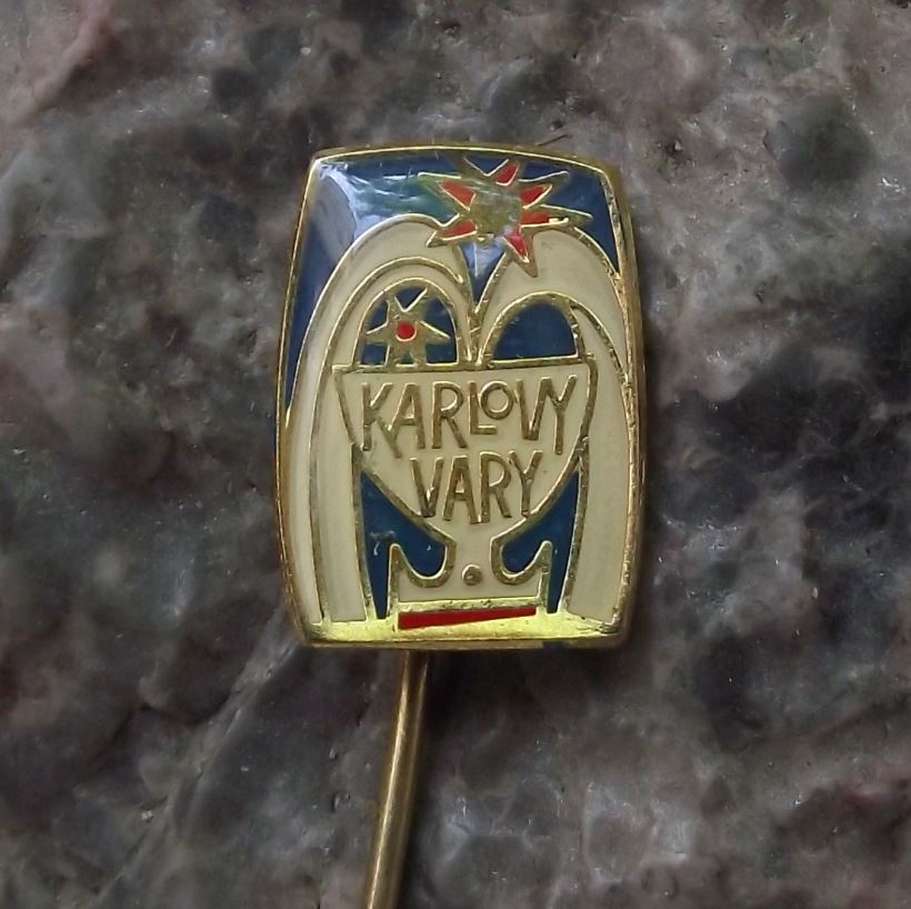 Karlovy Vary Karslbad Carlsbad Czech Spa City Healing Spring Fountain Pin Badge - Badgecrazy