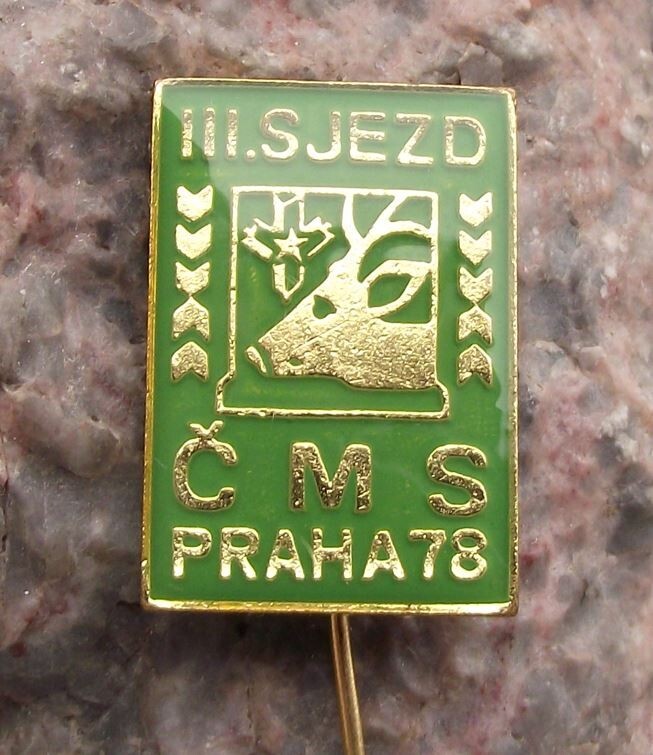 1978 CMS Czech Hunting Association 3rd National Convention Stag Deer Pin Badge - Badgecrazy