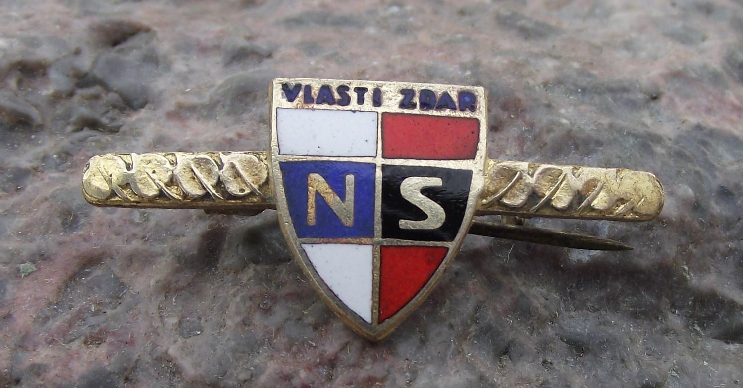 1945 WW2 Czechoslovakia NS National Fascist Nationalist Party Brooch Pin Badge