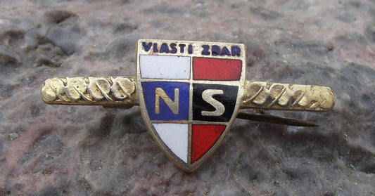 1945 WW2 Czechoslovakia NS National Fascist Nationalist Party Brooch Pin Badge