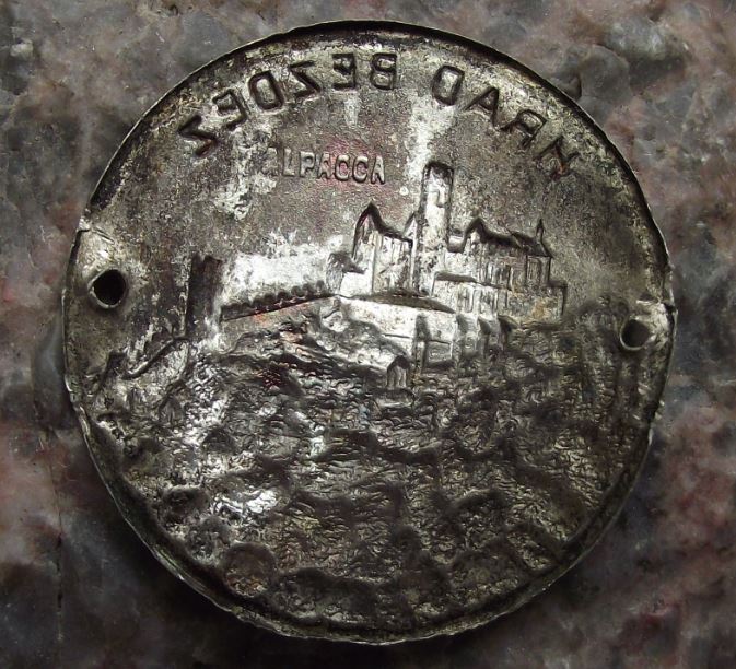 Antique Hrad Bezdez Castle Vintage Metal Climbers Walking Stick Stocknagel - Badgecrazy