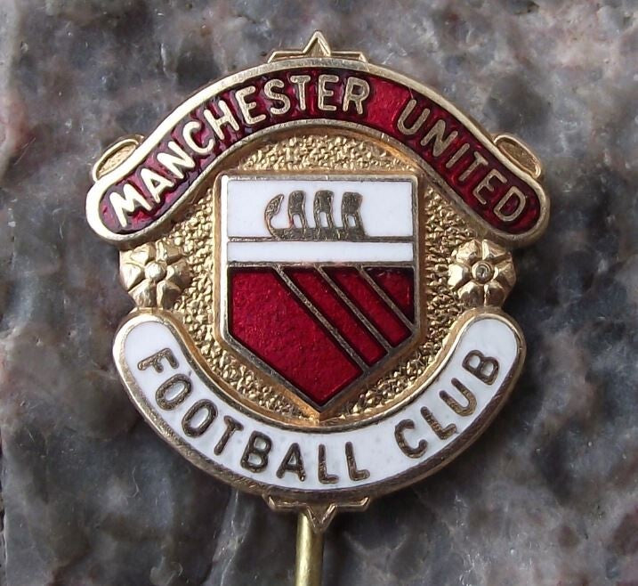 Vintage Manchester United MUFC Football Club English Ship Logo Motif Pin Badge - Badgecrazy