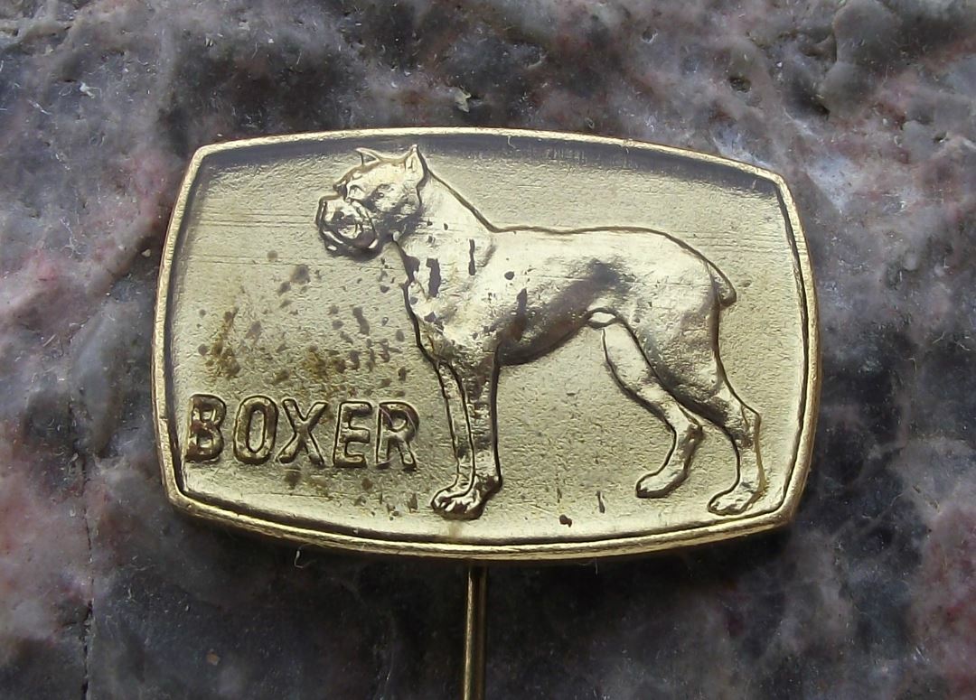 Antique German Boxer Pedigree Czech Dog Breeders Association Pin Badge - Badgecrazy