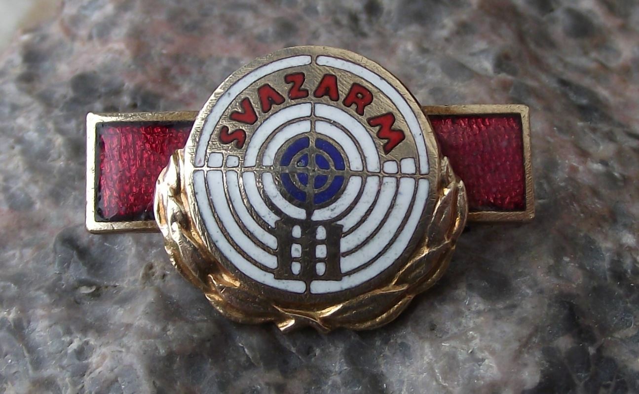 Vintage Svazarm Czech Army Reserve Grade 3 Shooter Paramilitary Brooch Pin Badge - Badgecrazy