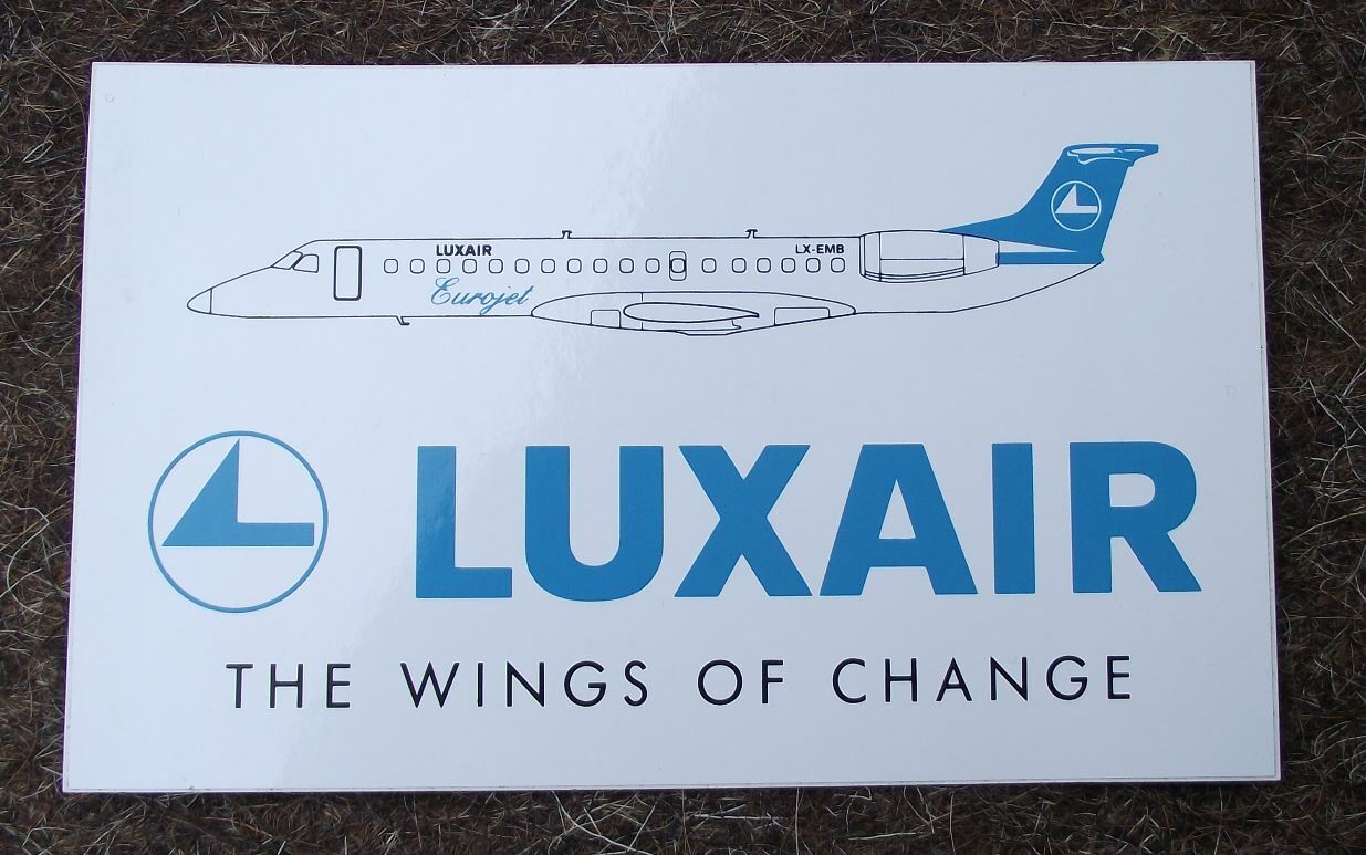 Luxair Luxembourg Airlines Bombardier CRJ700 Aircraft Airliner Sticker Decal - Badgecrazy