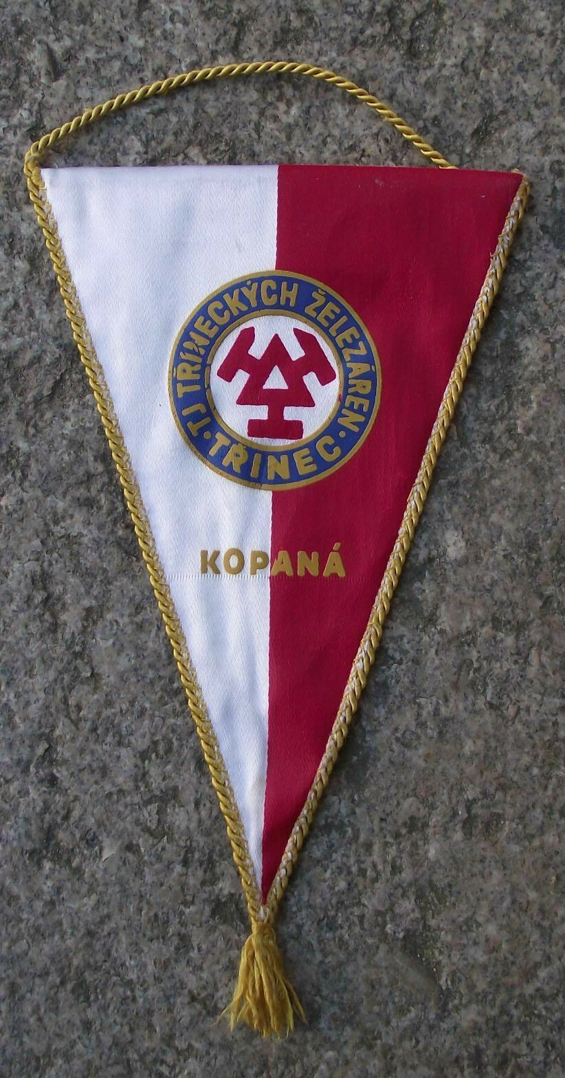 Vintage Trinec TJ Trineckych Zelezaren Football Club Czech Soccer Pennant Flag - Badgecrazy