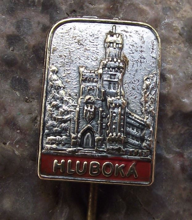 1950s Schloss Frauenberg Hluboka Princess Fairytale Castle Tourist Pin Badge