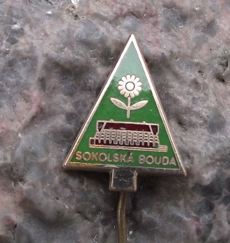 Antique Sokolska Bouda Krkonose Park Czech Mountain Hikers Cabin Pin Badge - Badgecrazy