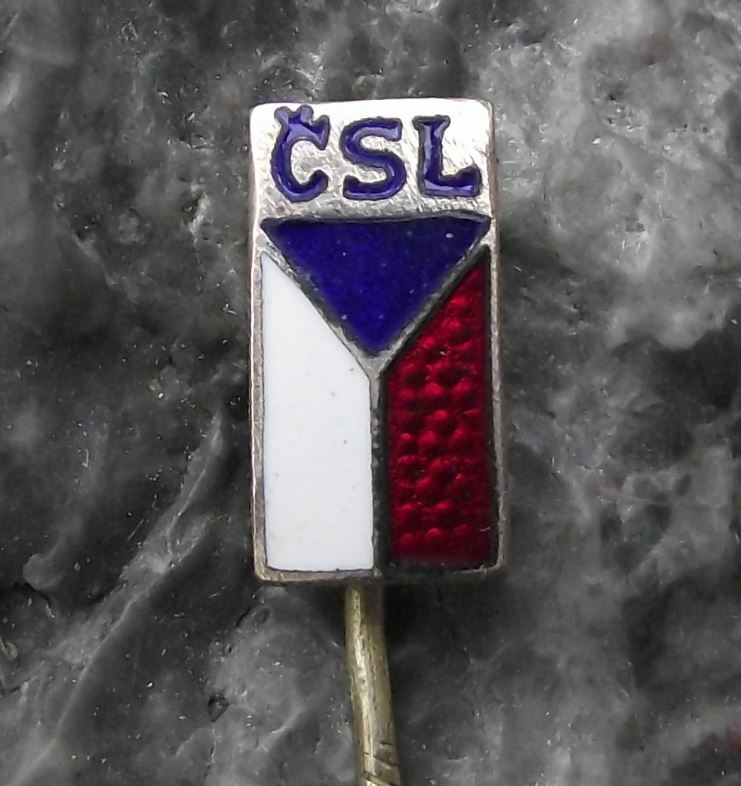 Antique CSL Czech Czechoslovak Peoples Party Political National Flag Pin Badge - Badgecrazy