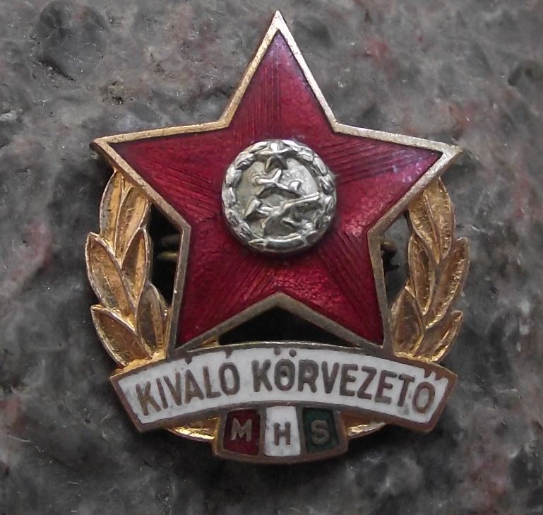 Hungary Excellent Leader Civil Defense MHSz MHS Kivalo Korvezeto Star Pin Badge - Badgecrazy
