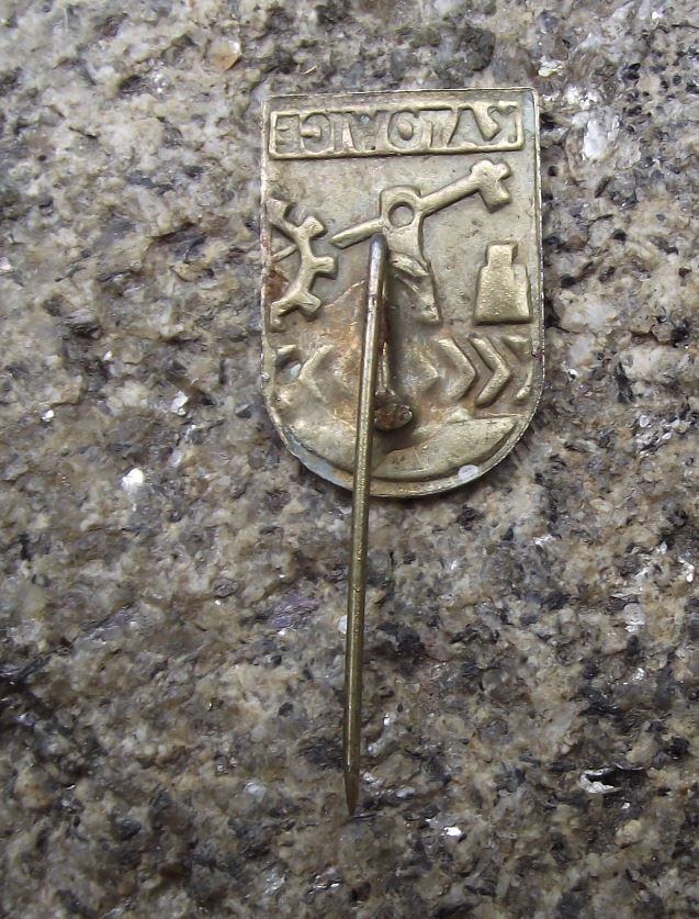 Antique Katowice Polish Poland Heraldic City Crest Coat of Arms Pin Badge - Badgecrazy
