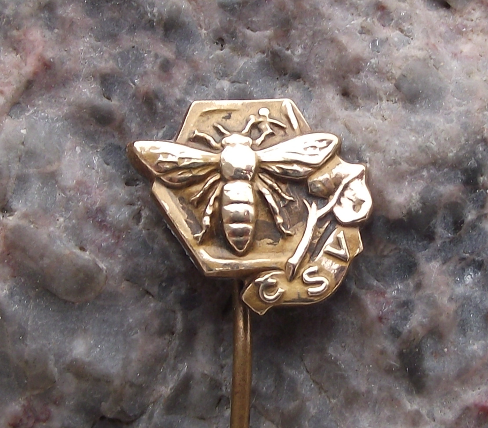 Vintage CSV Czech Honey Bee Keeping Club Apiary Association Pin Badge - Badgecrazy
