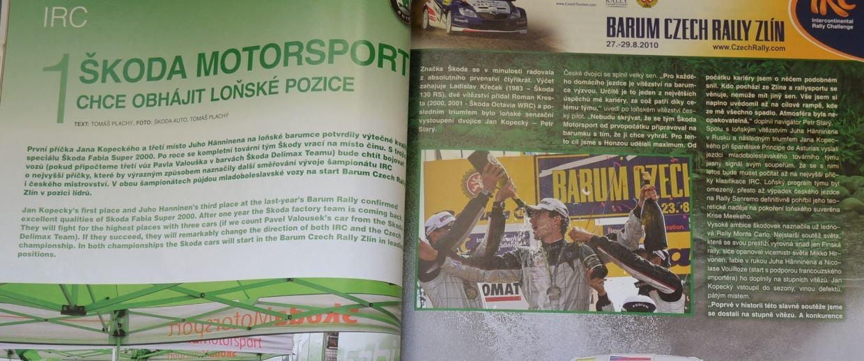 2010 Barum Czech Rally IRC Intercontinental Challenge European FIA Race Program - Badgecrazy