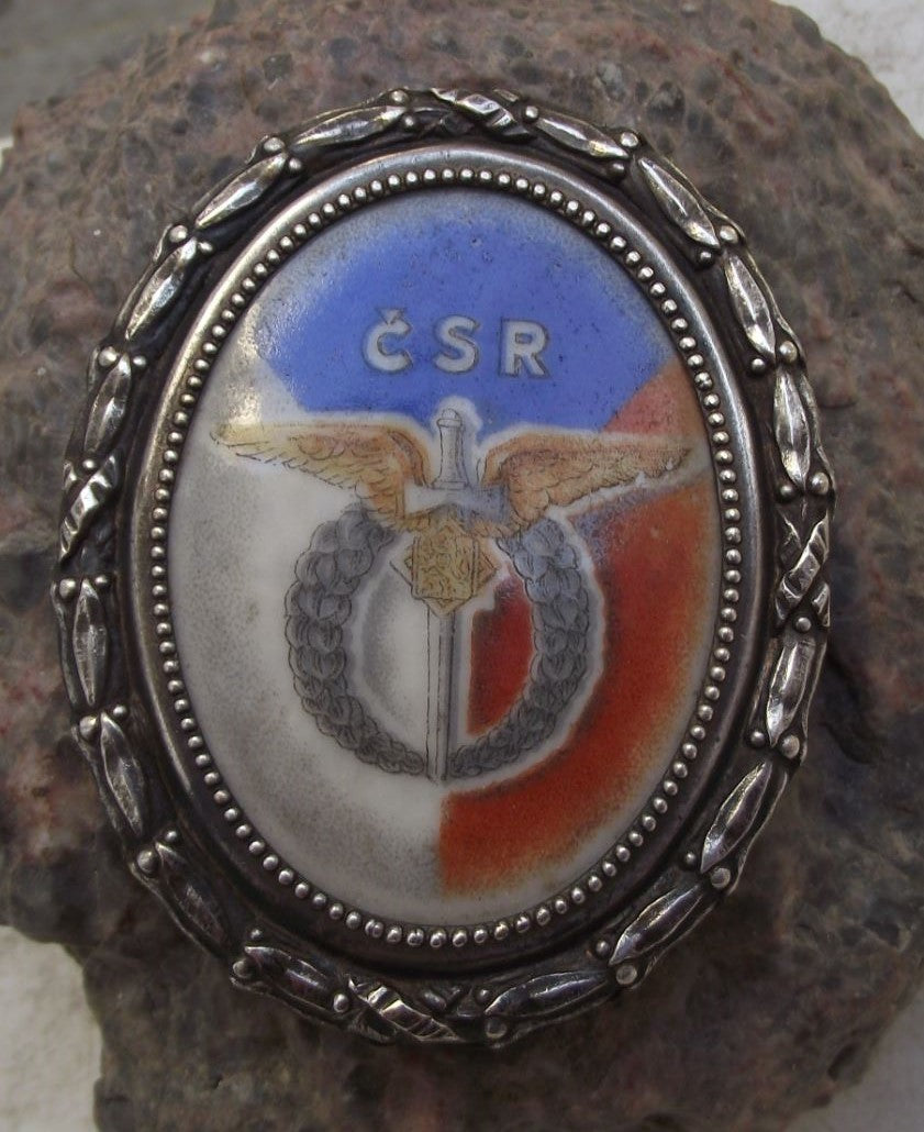 1950s Czechoslovakian Air Force Pilot Winged Sword Emblem CSR Badge Plate