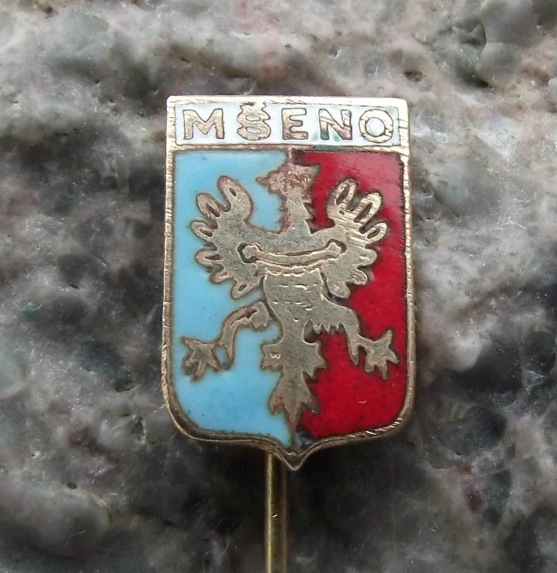 Antique Mseno Czechoslovakia Coat of Arms Heraldic Crest Eagle Pin Badge - Badgecrazy