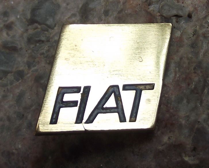 Antique Fiat Italian Car Maker Marque Capital Letter Logo Square Pin Badge - Badgecrazy