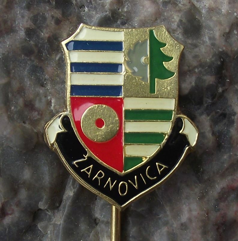 Antique Zarnovica Slovakia Heraldic Crest Coat of Arms Souvenier Pin Badge - Badgecrazy