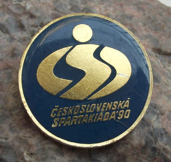 1990 Large Spartakiad Czechoslovakia Communist Mass Physical Exercise Badge - Badgecrazy
