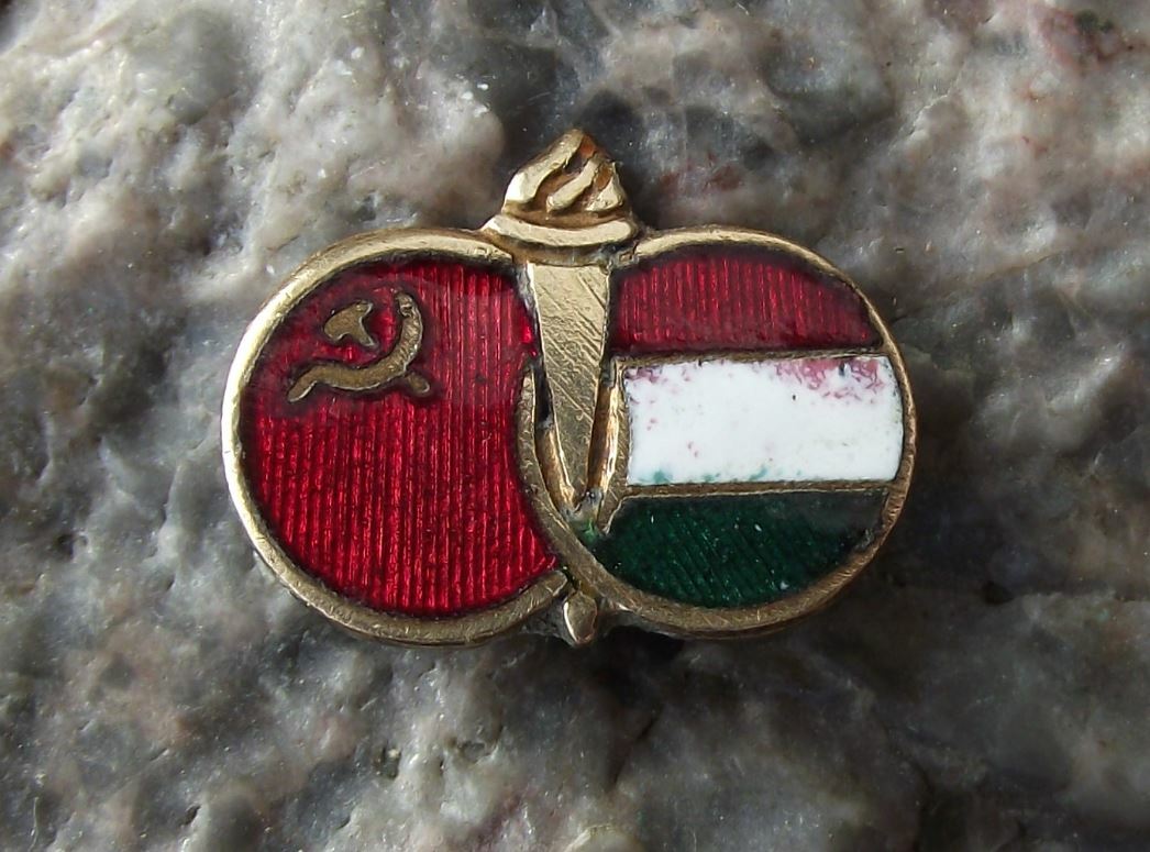 Antique Soviet Union Russia Hungary Flag Sports Flaming Torch Festival Pin Badge - Badgecrazy