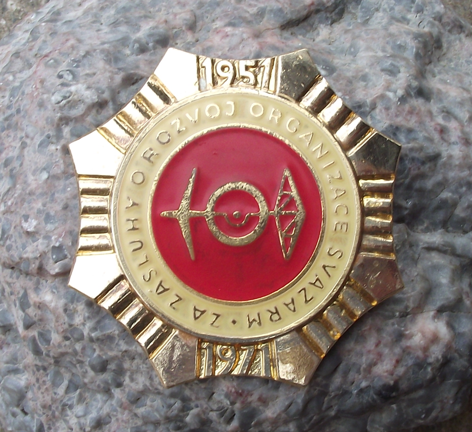 1971 Svazarm Czech Army Military Reserve Distinguished Service Award Pin Badge - Badgecrazy