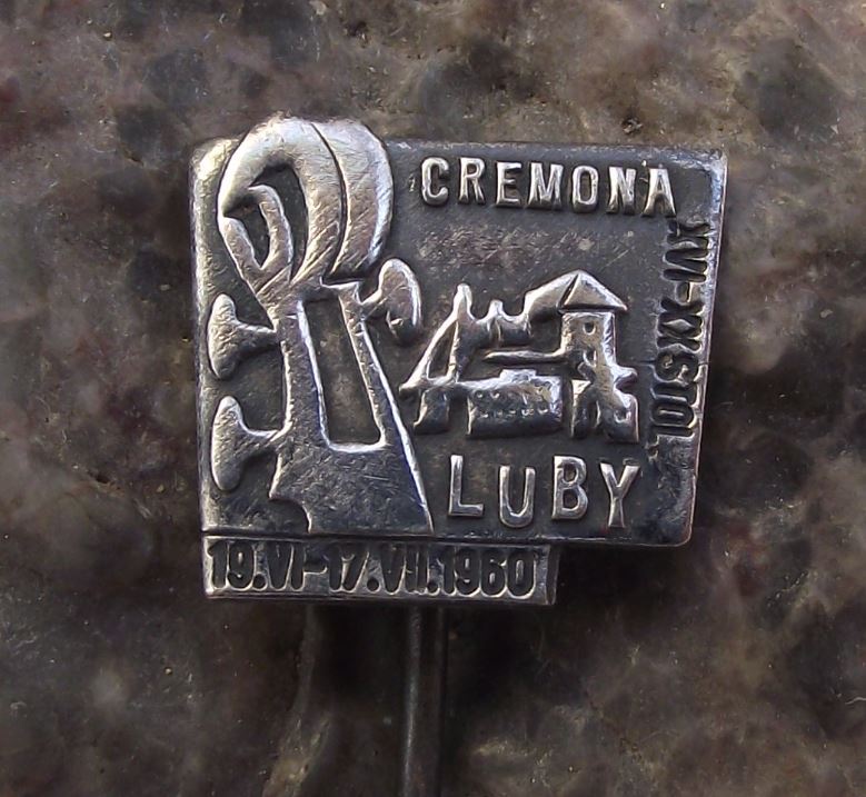 1960 Cremona Violins Musical Instruments Violin Advertising Pin Badge - Badgecrazy