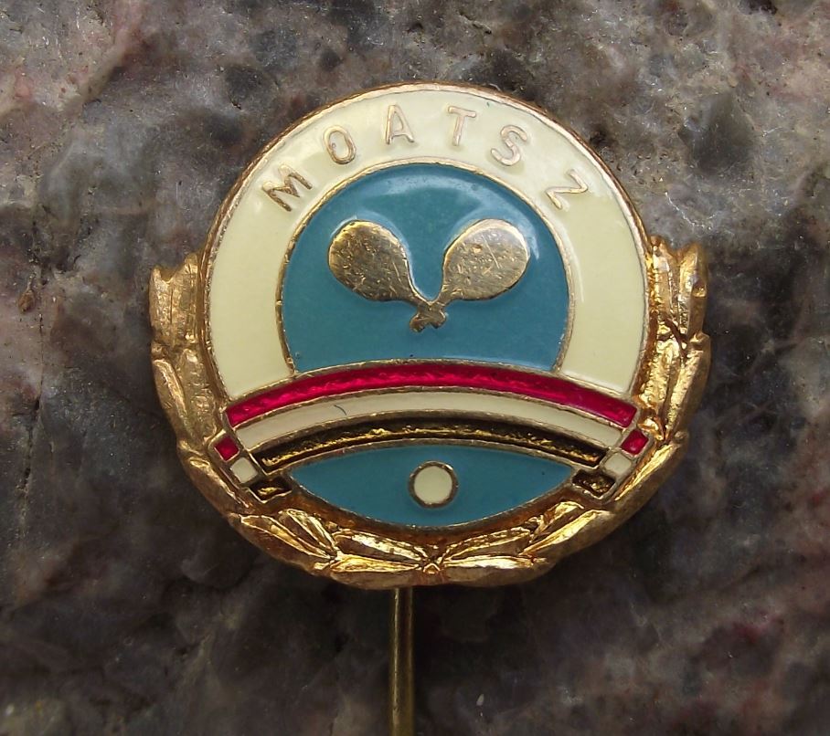 Rare Hungarian Hungary TableTennis Association MOATSZ Crossed Bats Pin Badge - Badgecrazy