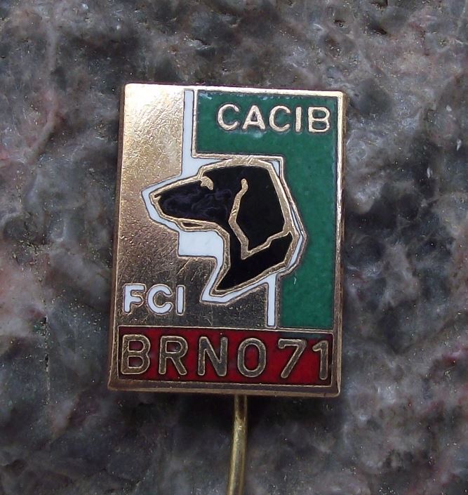 1971 CACIB Pointer Breed World Champion Dog Show FCI Event Brno Pin Badge - Badgecrazy
