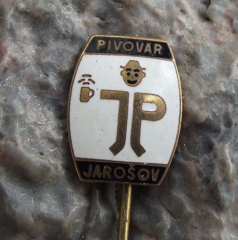 Antique Pivovar Jarosov Brewery Czech Lager Beer Man with Glass Pin Badge - Badgecrazy