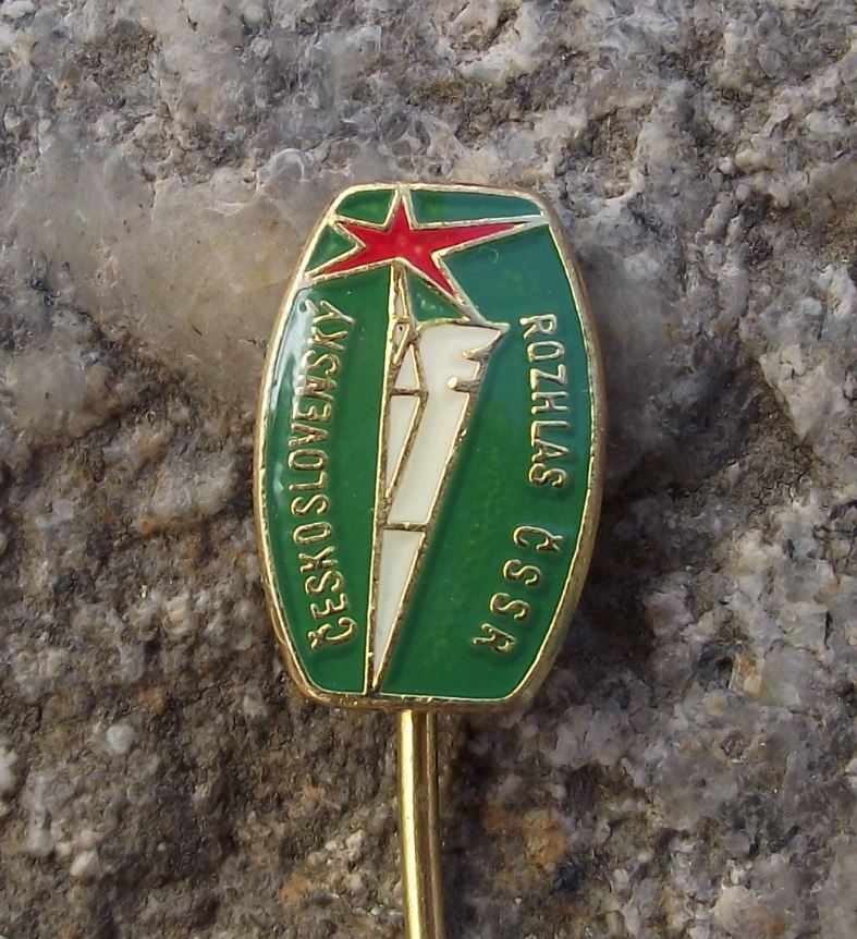 Vintage Czechoslovakia State Broadcasting Comany Radio Station Pin Badge - Badgecrazy