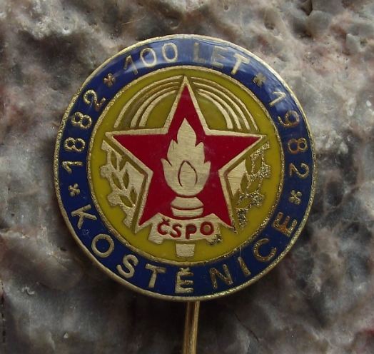 1982 CSPO Czech Fire Service Centenary 100th Anniversary Kostenice Pin Badge - Badgecrazy