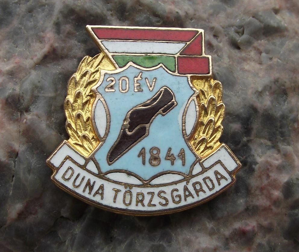 Antique Duna Danube Torzsgarda 1841 Hungary Hungarian Shoe Pin Badge - Badgecrazy
