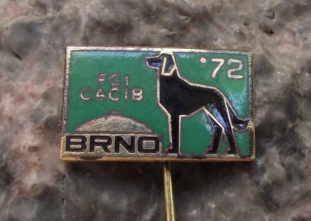 1972 CACIB Pointer Breed World Champion Dog Show FCI Event Brno Pin Badge - Badgecrazy