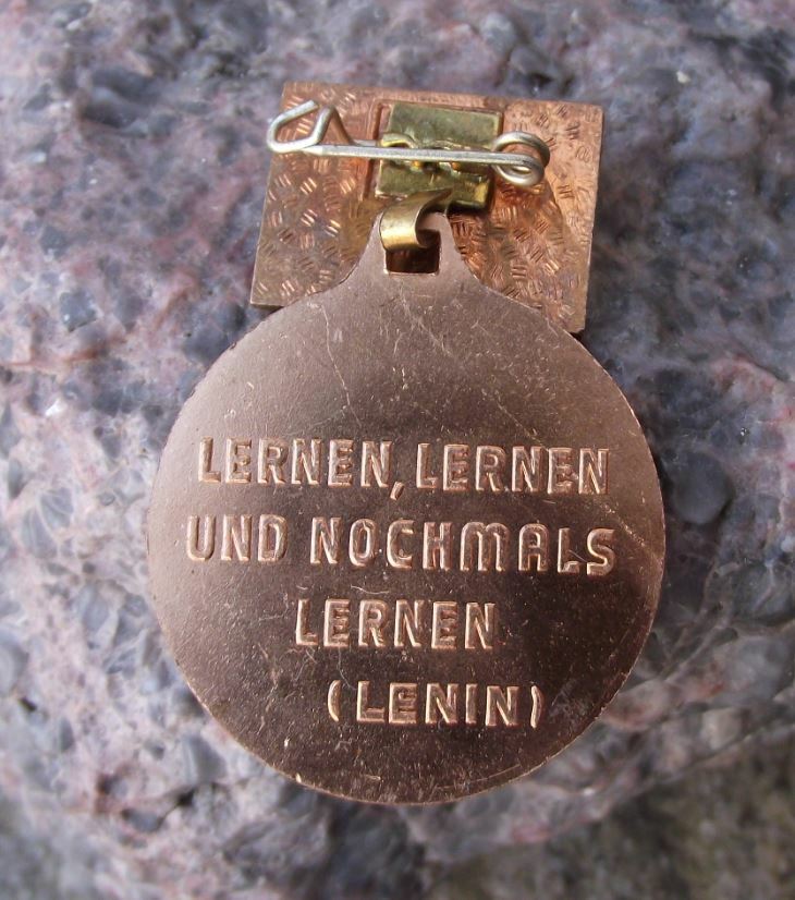 Vintage East Germany DDR GDR Hammer Compass Student Learning Award Medal - Badgecrazy