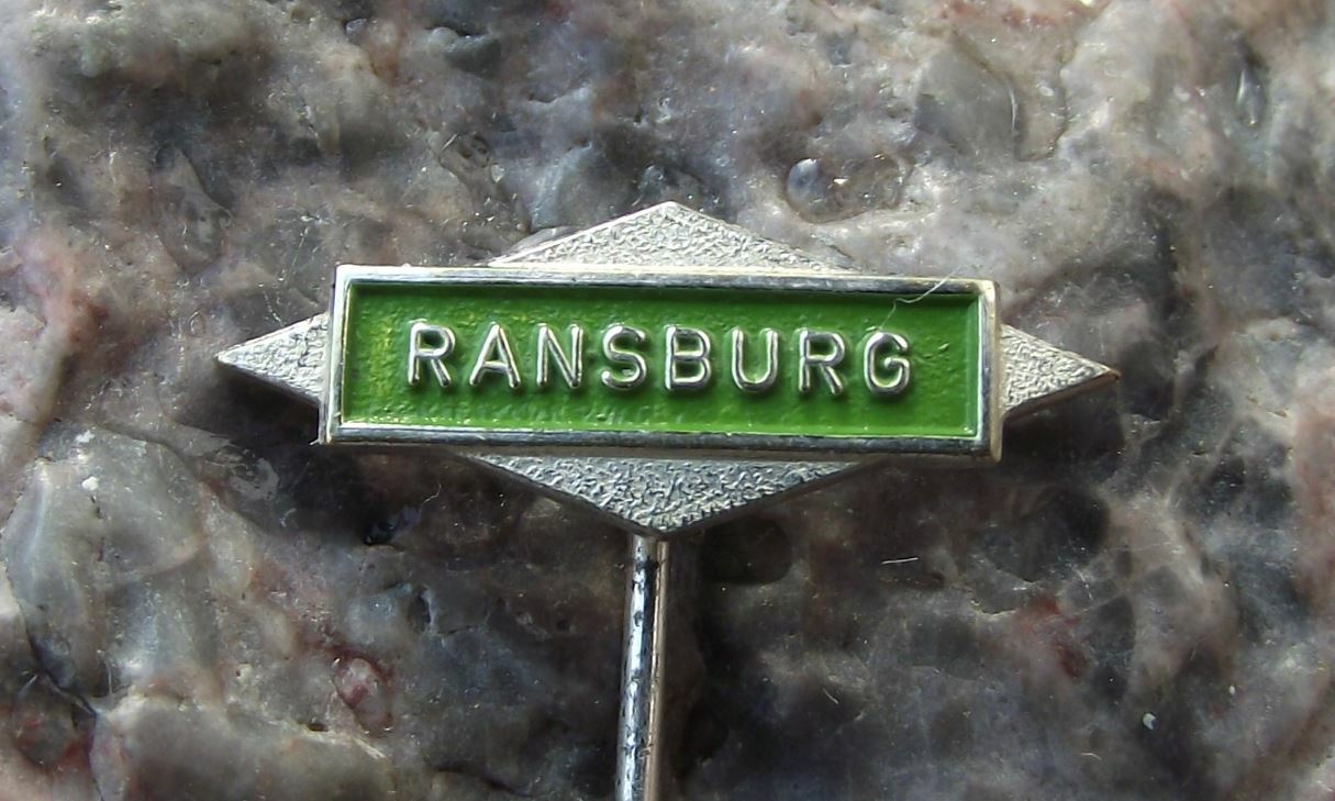 Vintage Ransburg Company Firm Advertising Logo Pin Badge - Badgecrazy