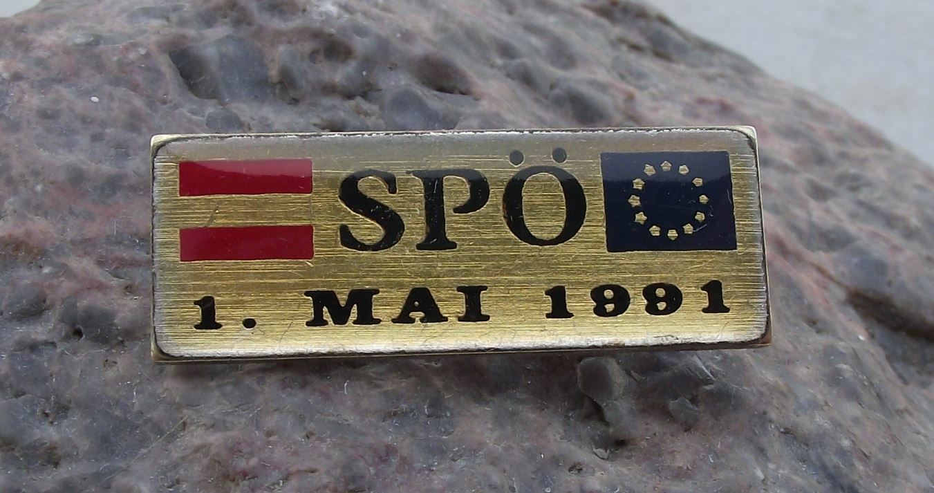1991 Social Democratic Party of Austria Political Politics 1st May Pin Badge - Badgecrazy