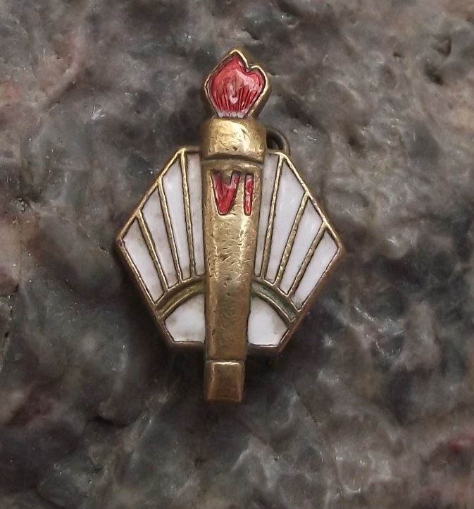 Antique Soviet Union Rusian Flaming Torch VI Number 6 or VI Lenin Pin Badge - Badgecrazy