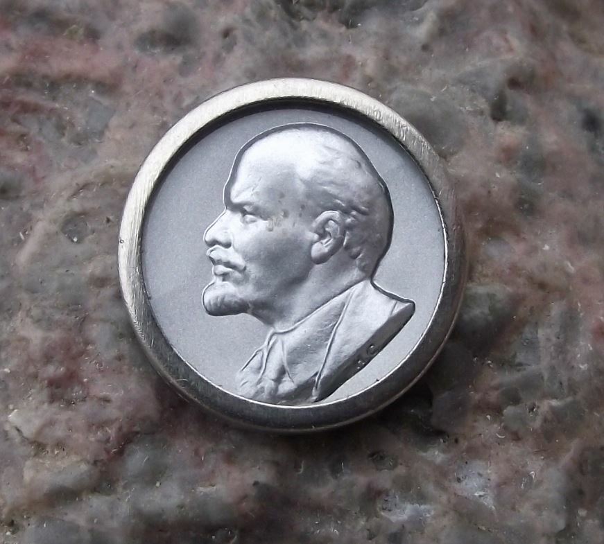 Antique Lenin Soviet Union Russian Premier Leader Communist Silver Pin Badge - Badgecrazy