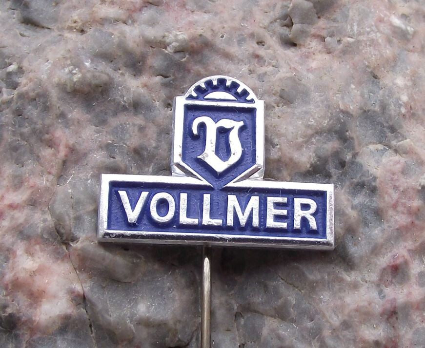 Vintage Vollmer Setting Filling Machines Engineering Company Pin Badge - Badgecrazy