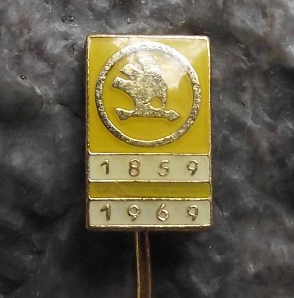 1969 Skoda Autos Company Czech Motor Car Maker 110th Anniversary Pin Badge - Badgecrazy