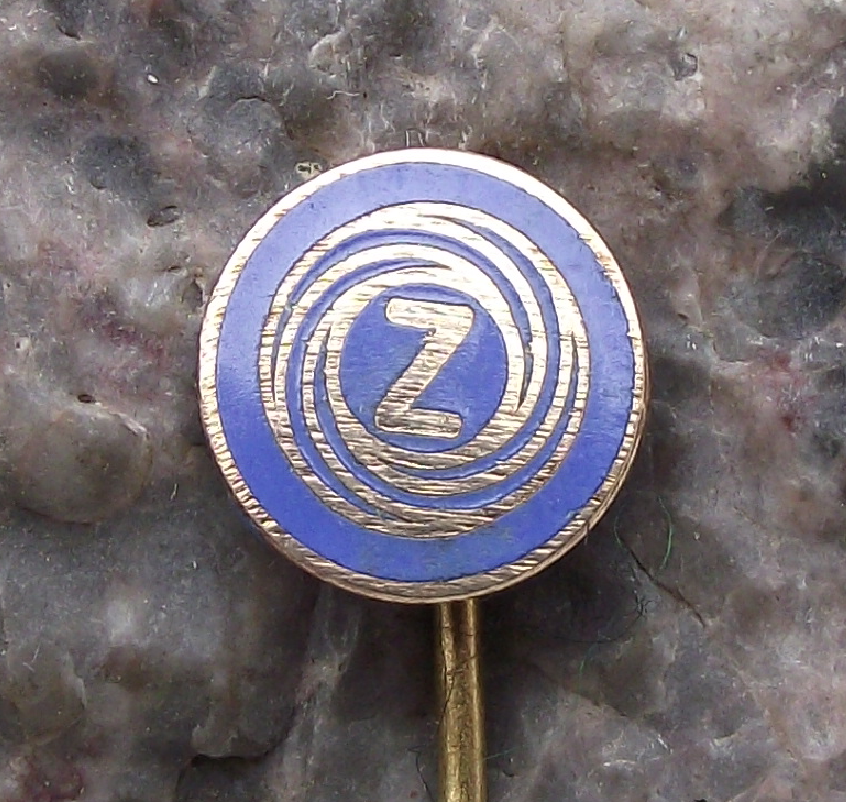 Vintage CZ Weapons Pistols Rifles Gun Factory Czechoslovakia Logo Blue Pin Badge - Badgecrazy
